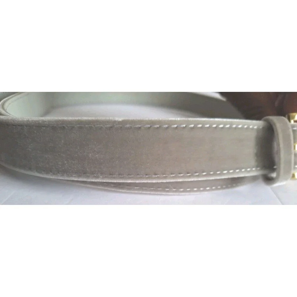 J. Crew Womens Velvet Belt Size Medium Gray Silver Minimalist Classic - Picture 3 of 9